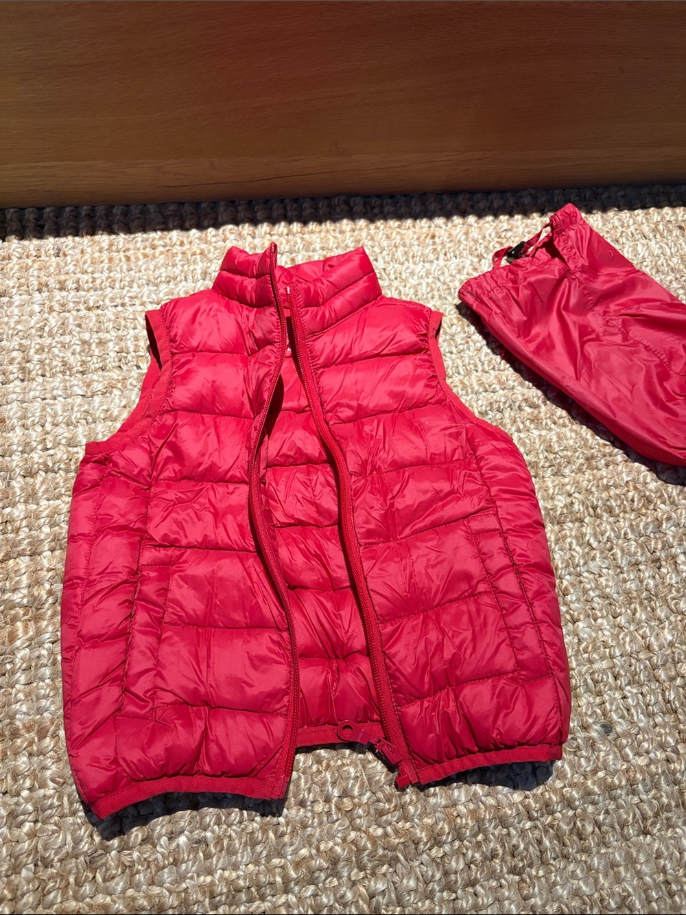 Red Quilted Puffer Vest for Kids - Lightweight Warmth